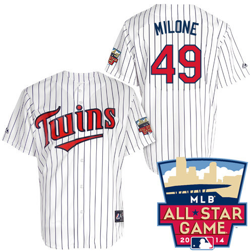 Tommy Milone #49 Youth Baseball Jersey-Minnesota Twins Authentic 2014 ALL Star Home White Cool Base MLB Jersey